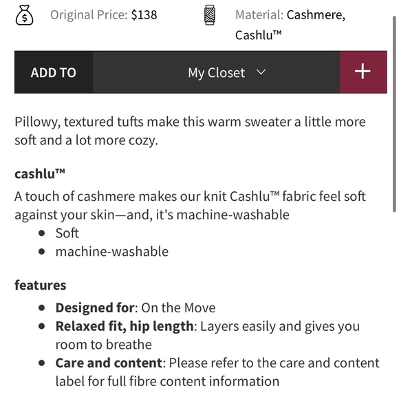 Lululemon Texture Play Cashmere blend sweater - Picture 3 of 4